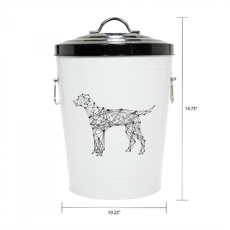 Amici Pet Zentangle Metal Pet Food Bin, Dog, 17lbs