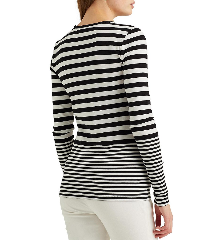 Tommy Hilfiger V-Neck Long Sleeve Printed Button Front Blouse