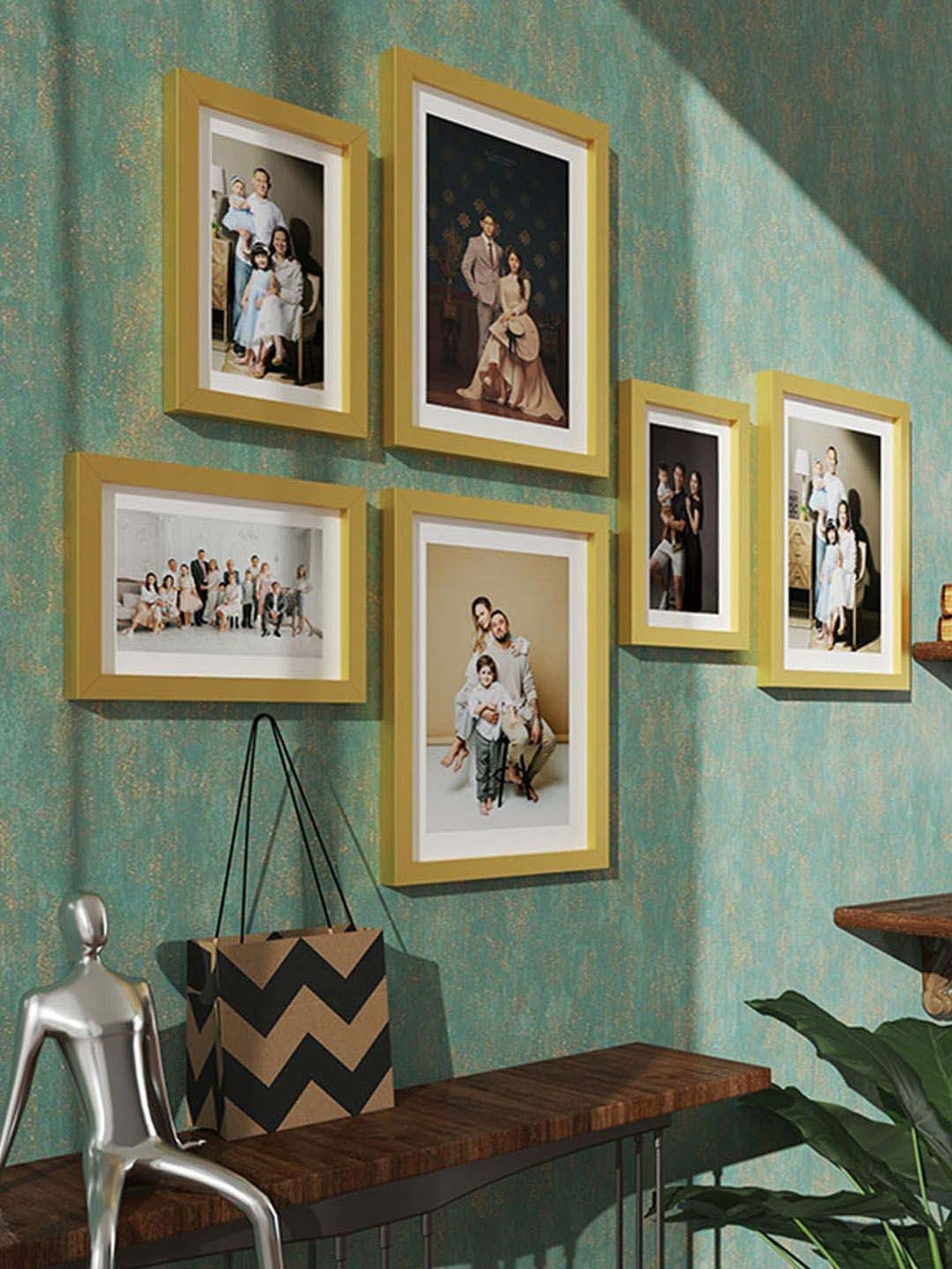 Art Street Contemporary Baroque Multicolor Wood Framed Wall Painting - Set of 6