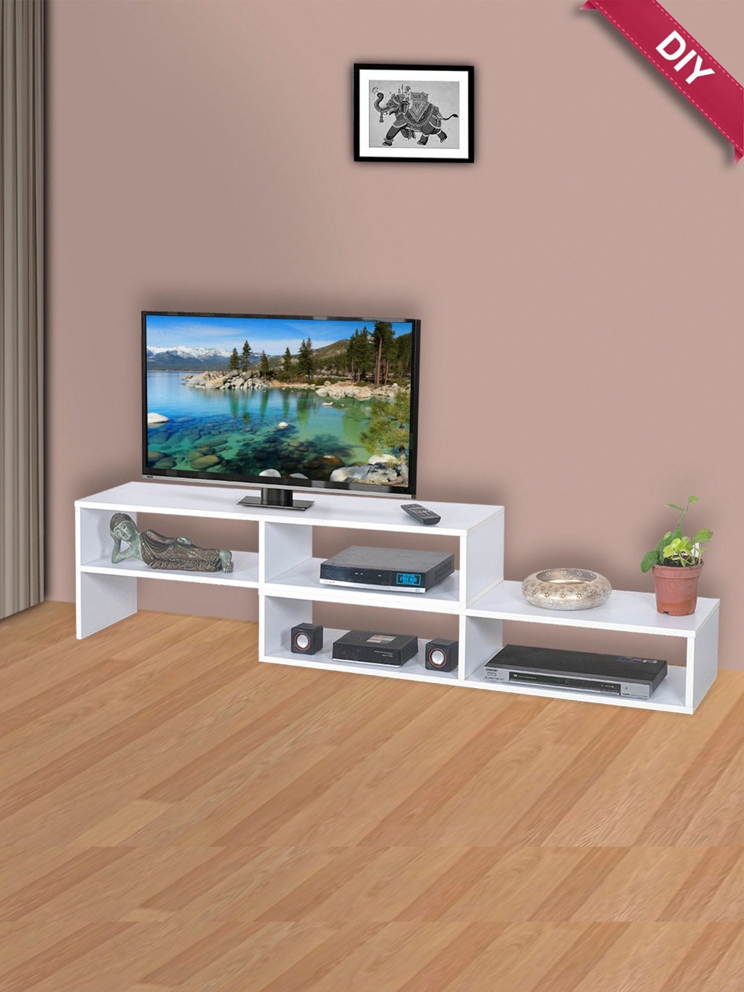Delite Kom Olaf White Engineered Wood TV Entertainment Unit