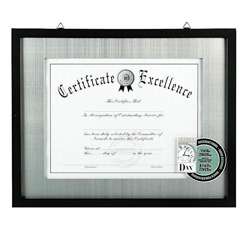 Dax Contemporary Wood Frame Silver Metal Mat 11 x 14 8 1/2 x 11 Black N15788ST