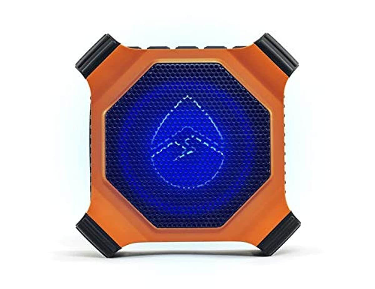ECOXGEAR EcoEdge Plus GDI-EXEGPL400 Rugged Waterproof Floating Portable Bluetooth Wireless 20 Watt Smart Speaker with Bottle Opener and LED Party Lights (Orange)