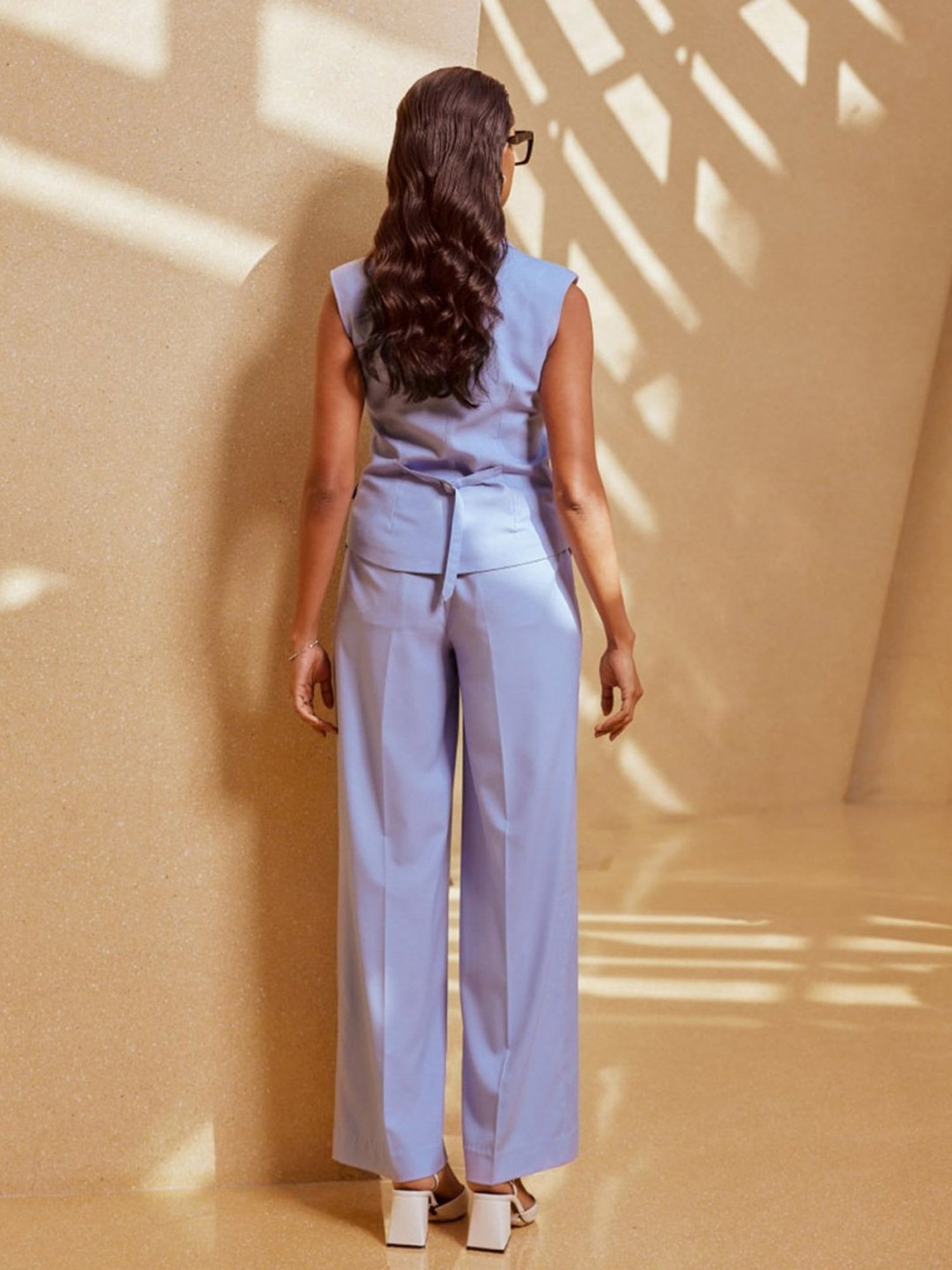 Qua Lilac Quintenssence Wide-Leg Tailored Trousers