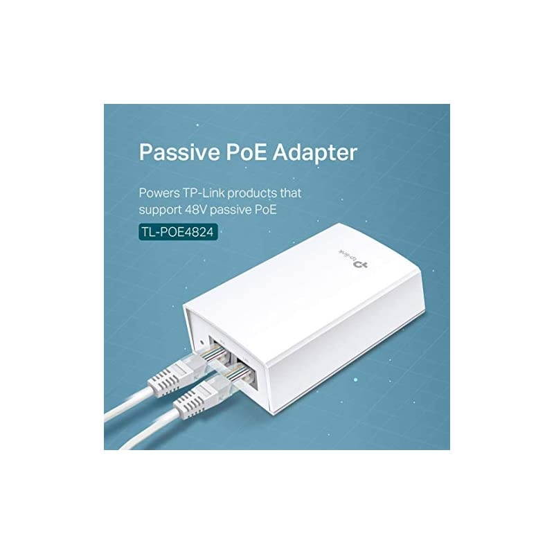 PoE Injector | PoE Adapter 48V DC Passive PoE | Gigabit Ports | Up to 100 Meters325 feet | Wall Mountable Design TLPoE4824G White