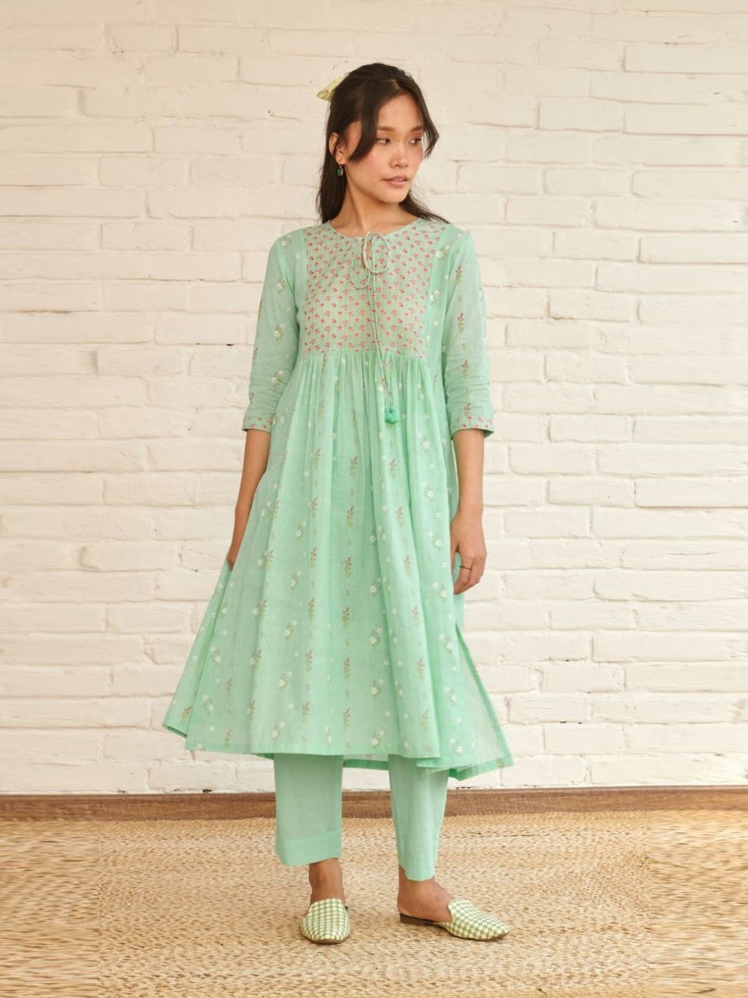 Prakriti Jaipur Blue Peony Kurta
