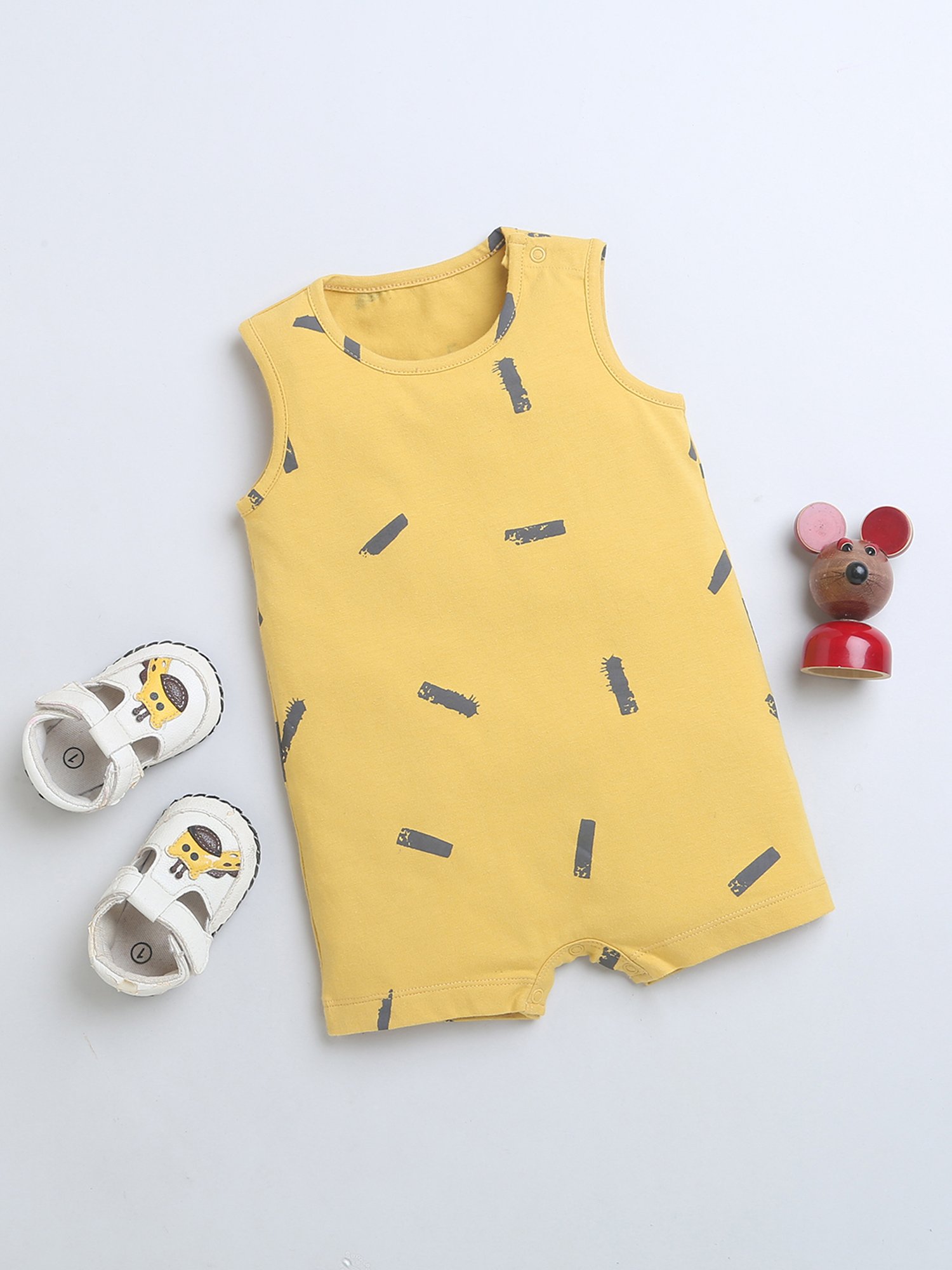 Ed-a-Mamma Baby Pink & White Printed Bodysuit (Pack Of 2)