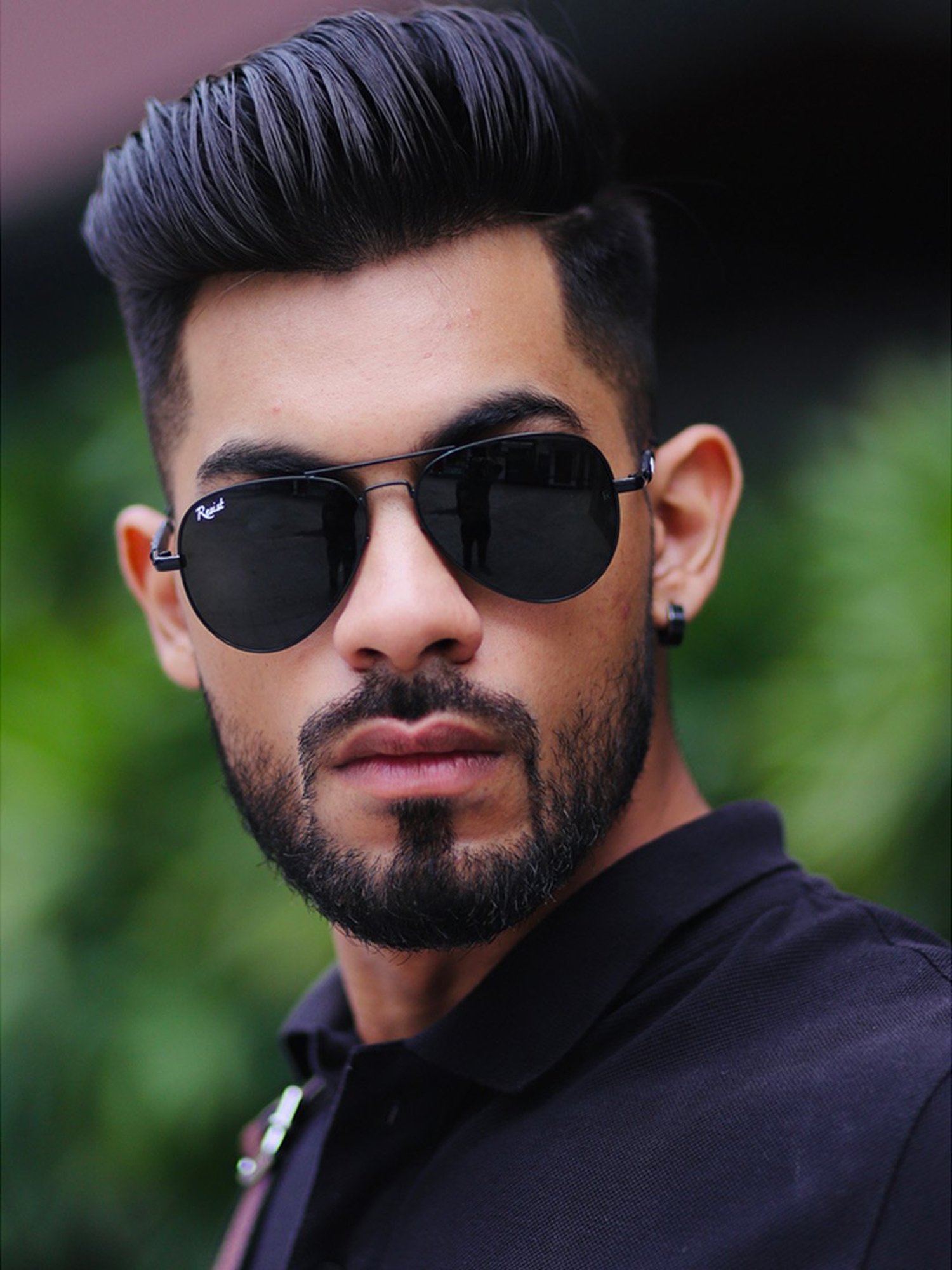 Resist Eyewear Black Aviator UV Protection Unisex Sunglasses