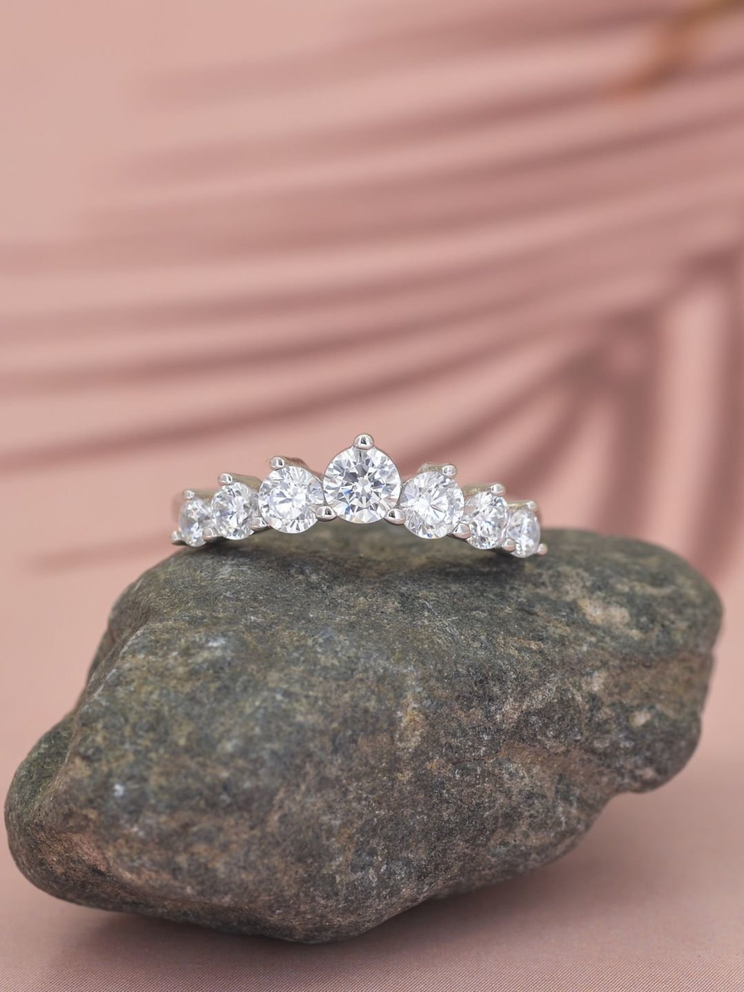 925 Silver 1 Carat American Diamond Classic Halo Engagement Ring for Women & Girls