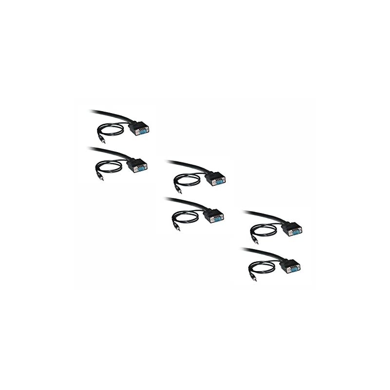 SMonitor Cable with Audio 10 Feet (3 Meters) HD15 (Male to Male) with 3.5mm Stereo Audio Monitor Cable 10ft (3M) (3 Pack)