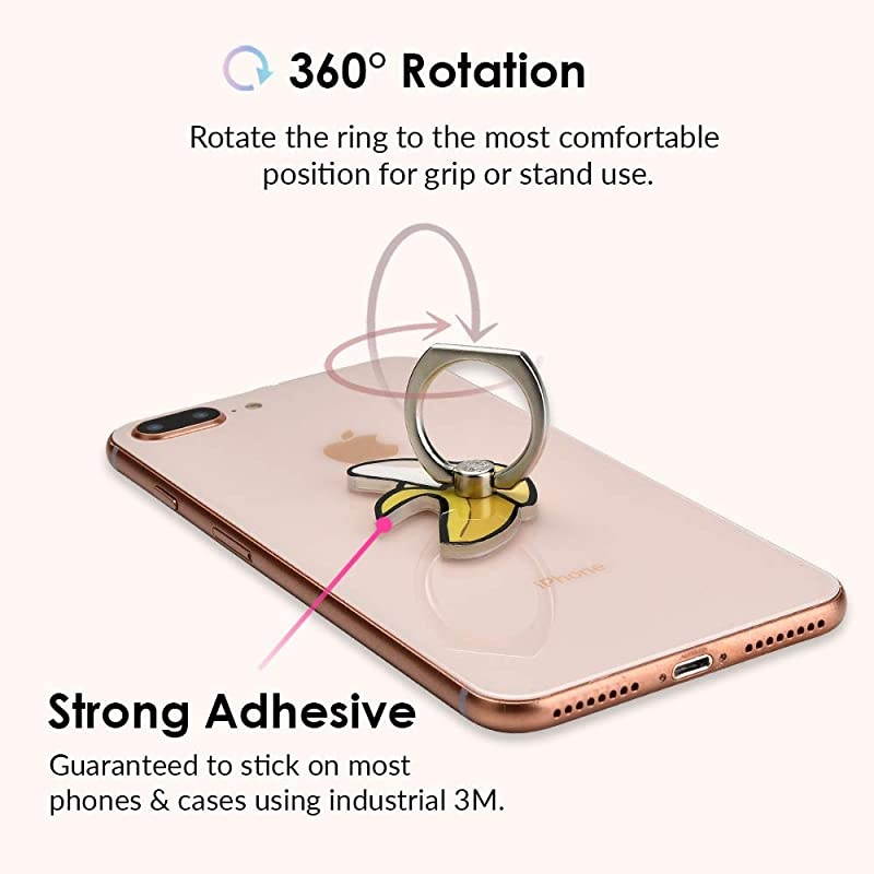 Cell Phone Ring Holder Finger Ring Stand Improves Phone Grip Compatible with iPhone Galaxy and Most Cases Except SiliconeLeather Pink Unicorn