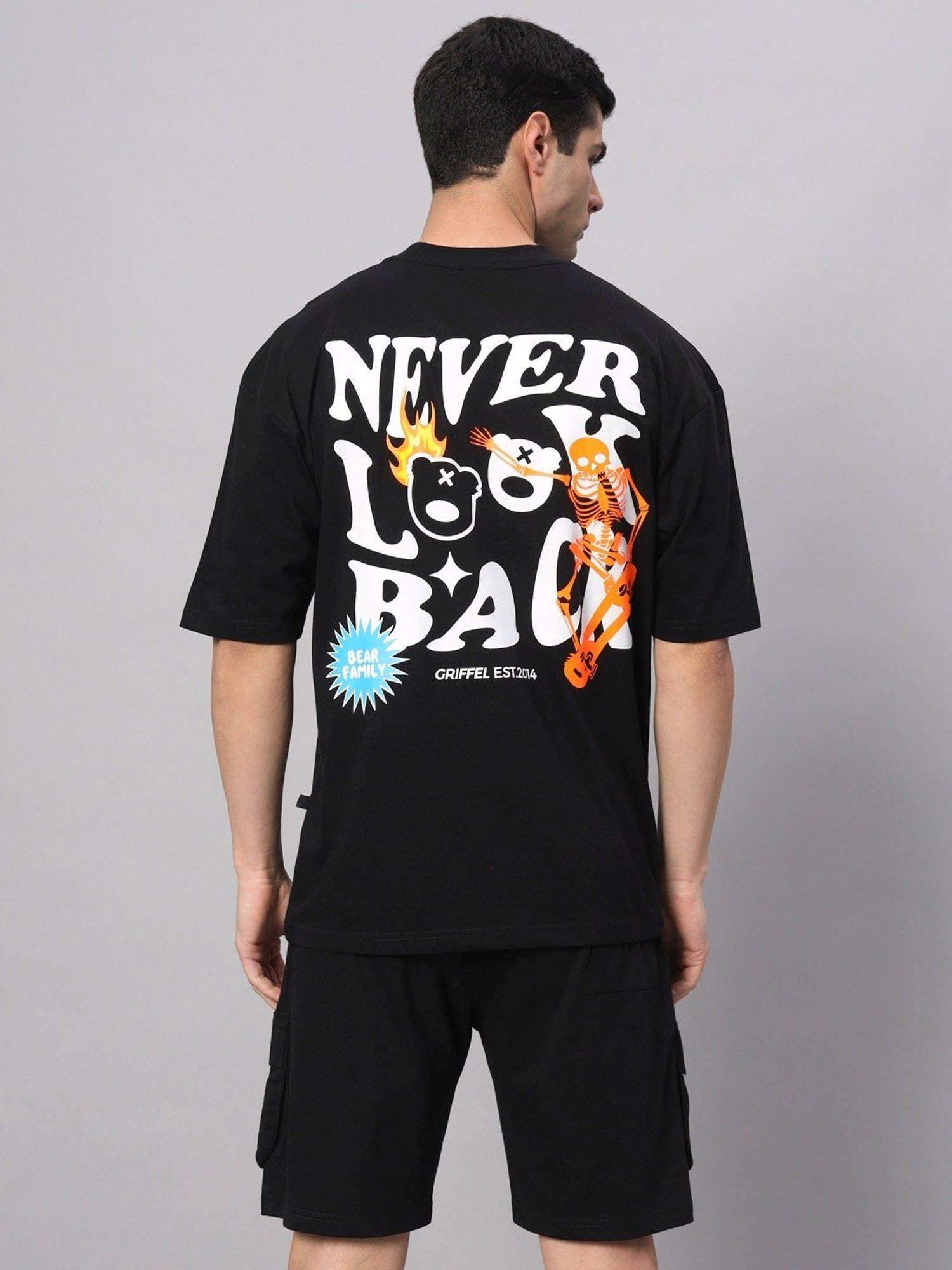 Griffel Black Cotton Loose Fit Printed Co-Ord Set