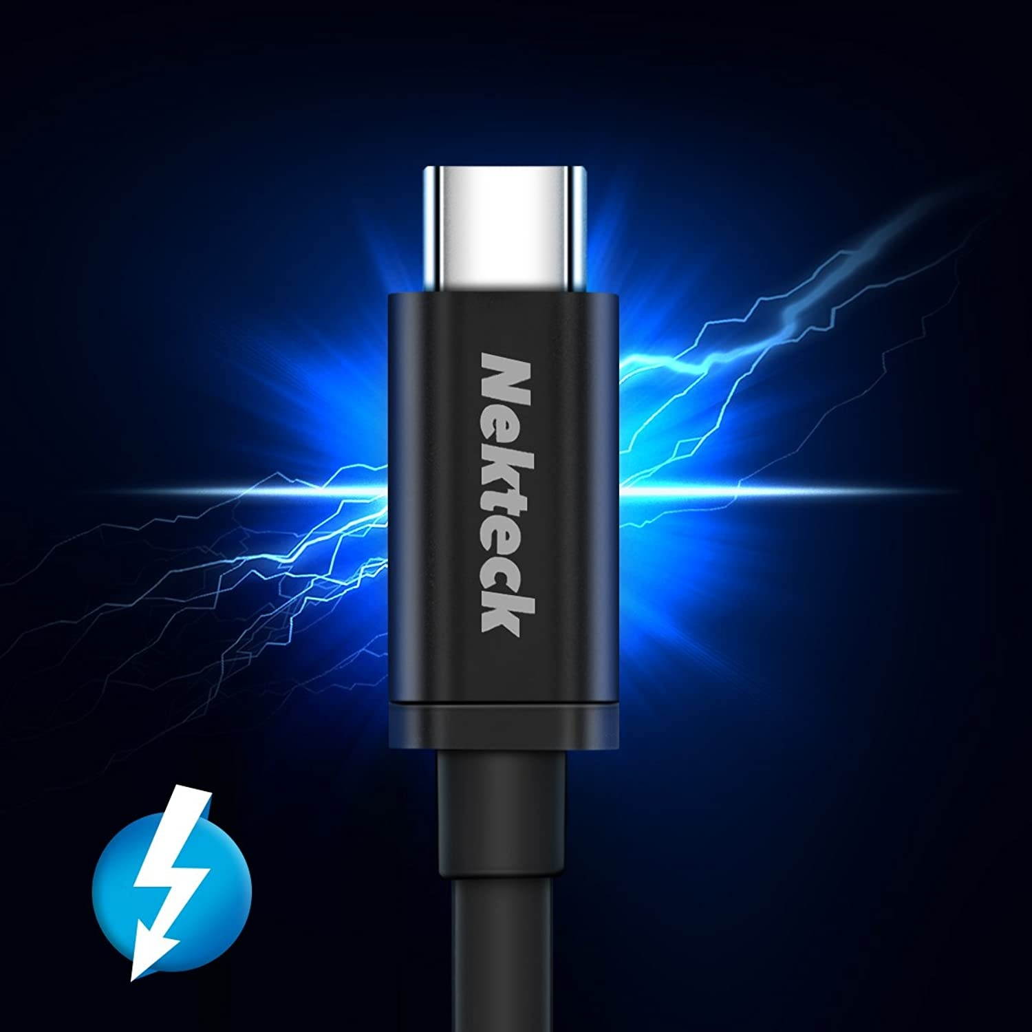 Nekteck Thunderbolt 3 Cable, 100W 20Gpbs Thunderbolt 3 USB C Cable Compatible with New MacBook Pro, ThinkPad Yoga, Alienware 17 and More,6.6ft (6.6ft)