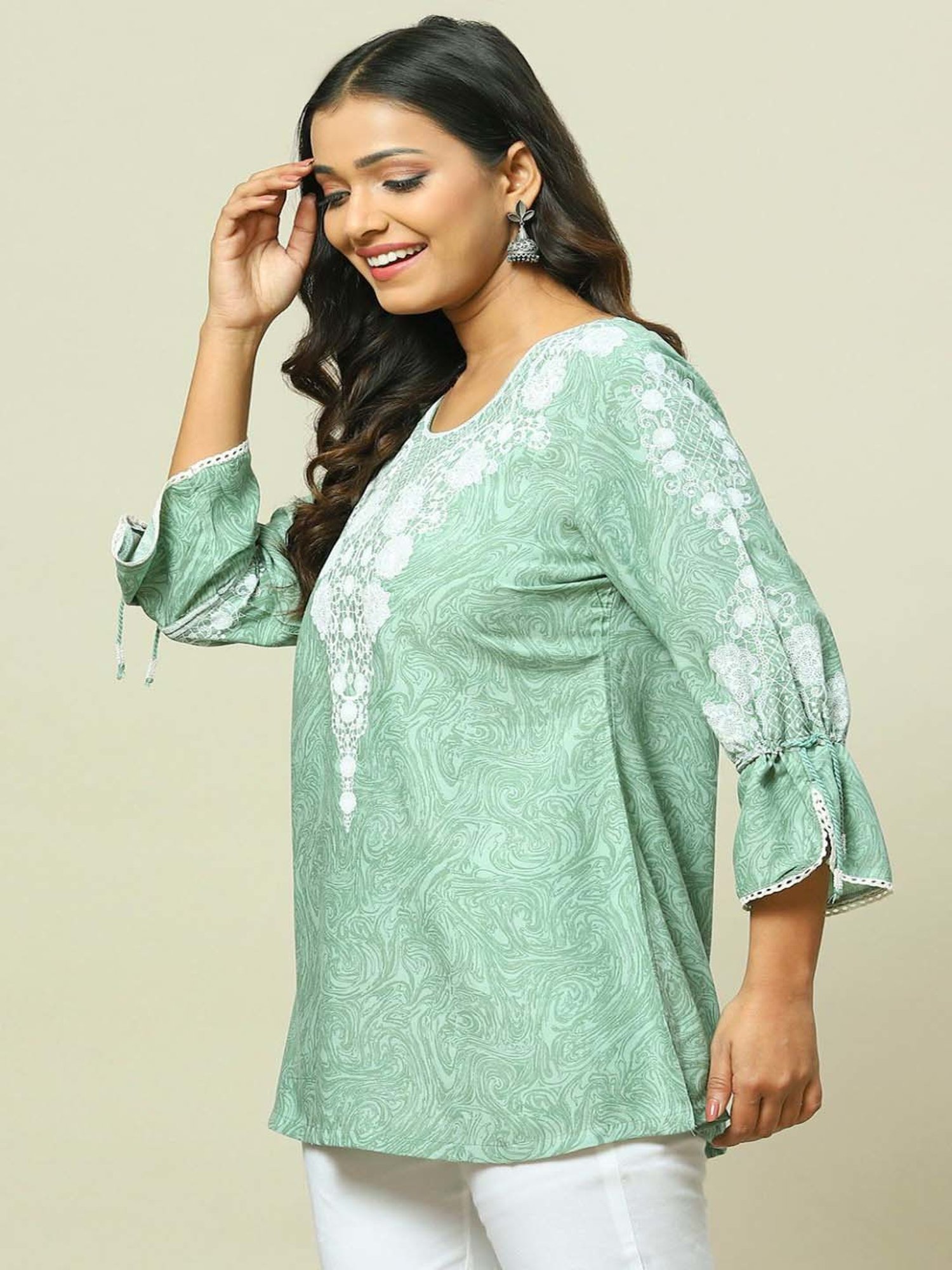 Rangriti Green Printed Top