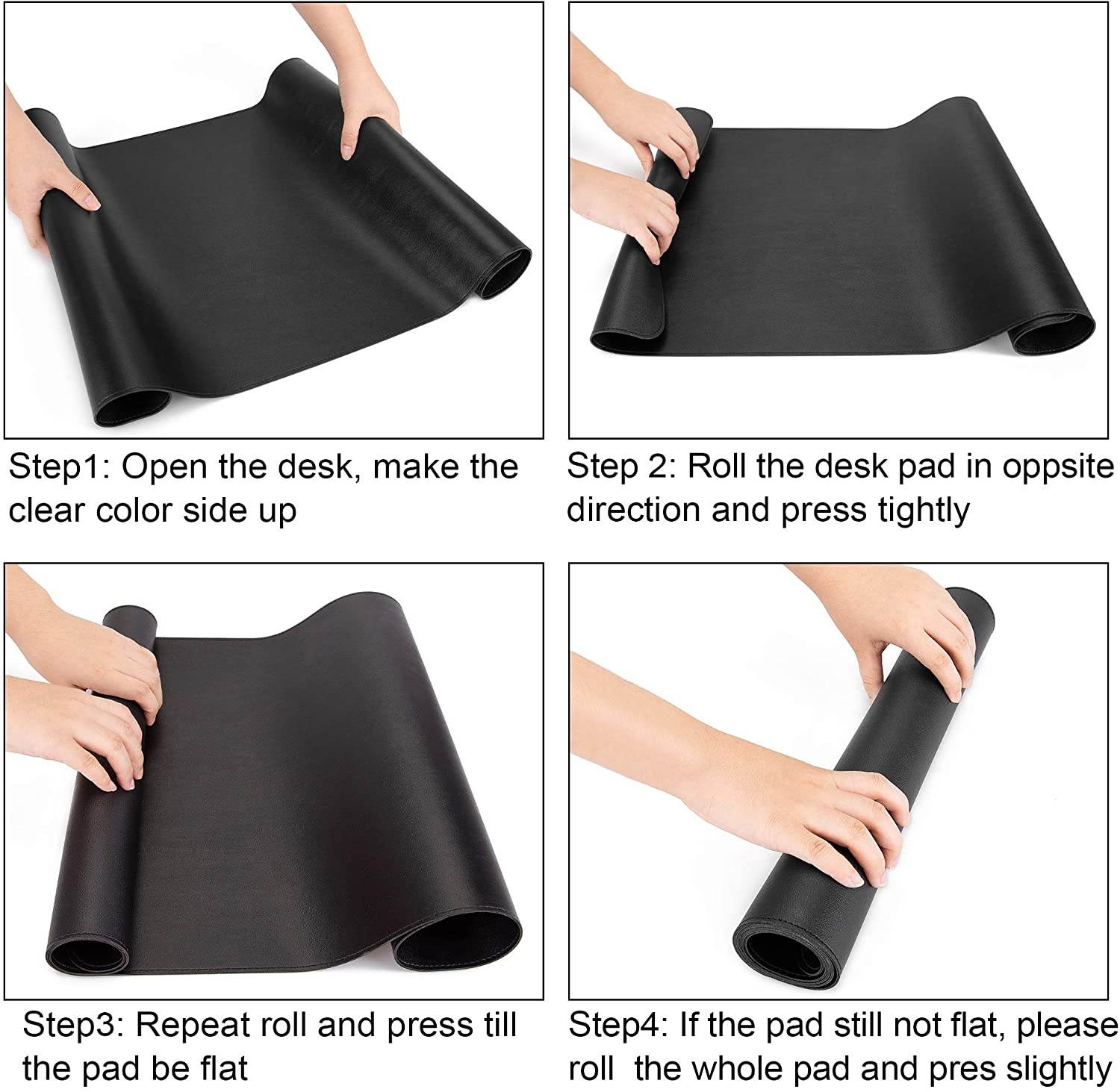 Dual-Sided Desk Pad, LP Upgraded 32" x 16" PU Leather Desk Mat Sewing Reinforcement, Waterproof Mouse Pad Desk Blotter Protector, Desk Writing Mat for Office and Home(Purple/Pink)