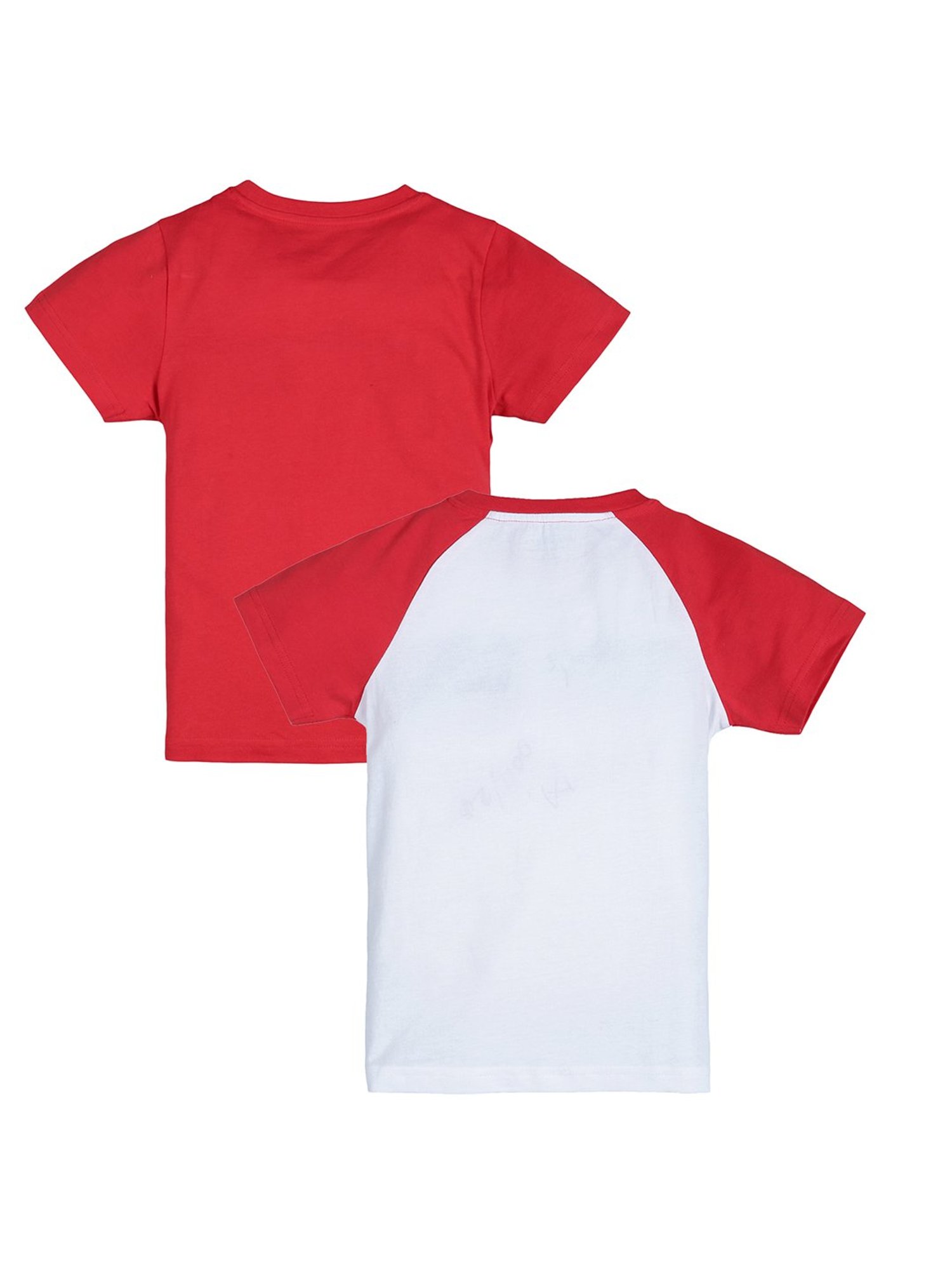 Plum Tree Kids Red & White Printed T-Shirt (Pack Of 2)