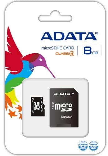 ADATA 16GB microSDHC Flash Card with Adapter Model AUSDH16GCL4-RA1