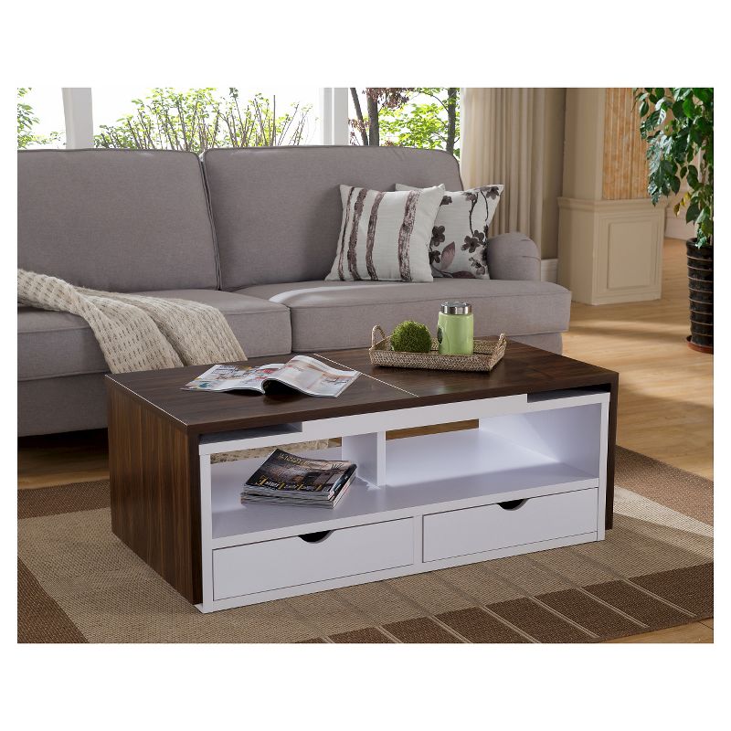 Karleen Two-Tone Expandable Top Coffee Table Dark Walnut/White - HOMES: Inside + Out