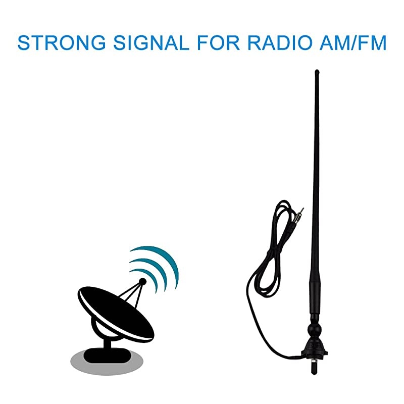 Waterproof Marine Radio Antenna Rubber Duck Dipole Flexible Mast FM AM Antenna for Boat Car ATV UTV RZR SPABlack