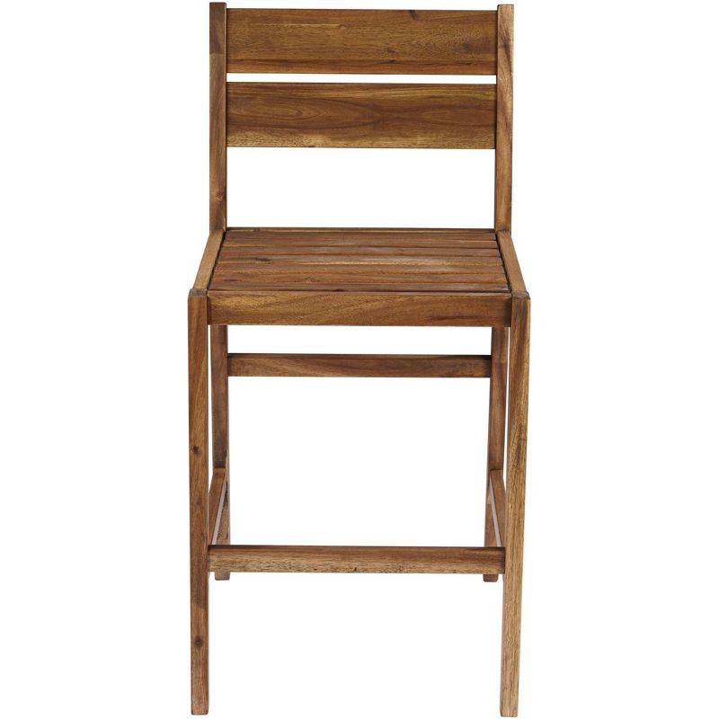 Teal Island Designs Nova 24" Natural Wood Outdoor Counter Stools Set of 2