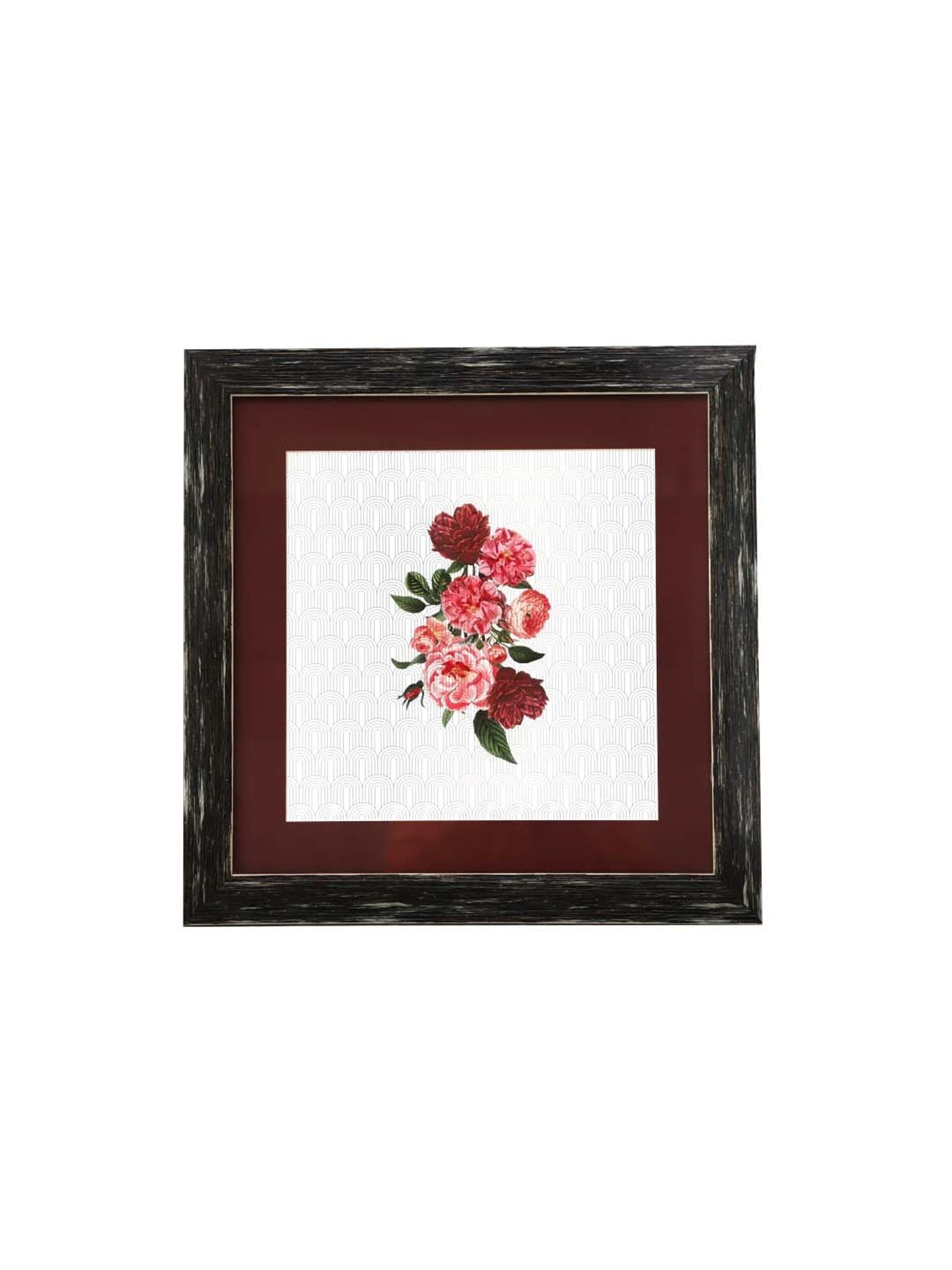 ICRAFT Net Floral Series Multicolor Glass Wall Art Frame - Set of 1