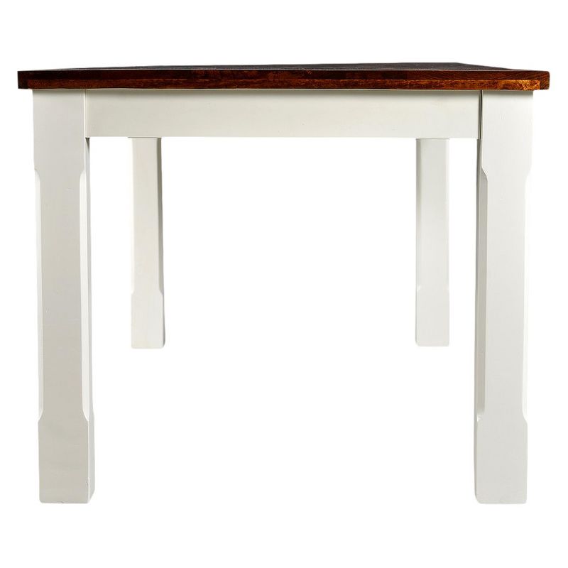 71" Mysore Farmhouse Chic Solid Wood Dining Table Light Off White - Timbergirl