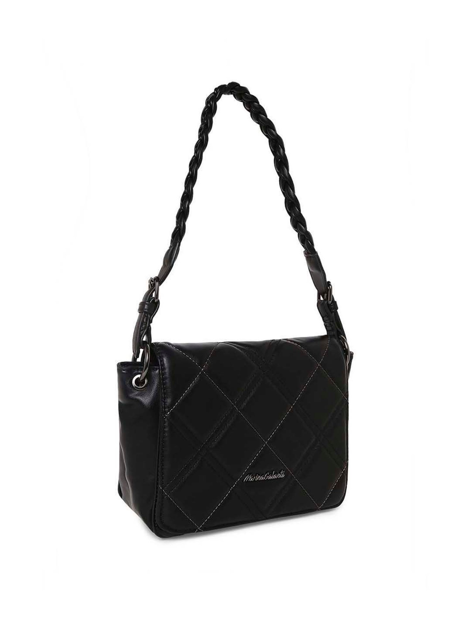 Marina Galanti Black Quilted Medium Sling Handbag