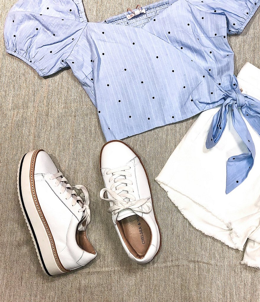 Chelsea & Violet Minie Leather Platform Lace-Up Sneakers