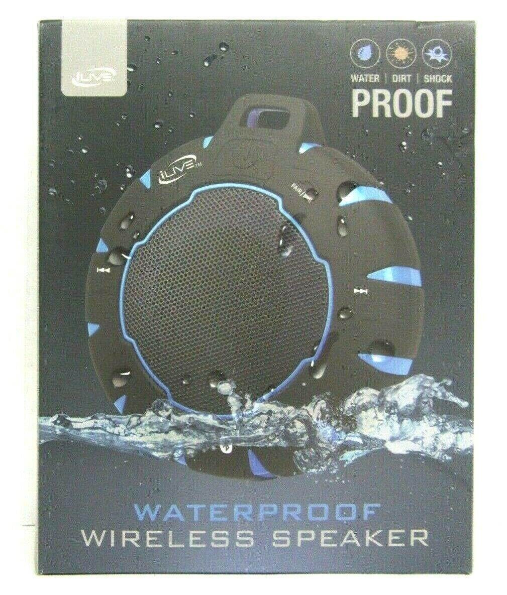 iLive Shock & Waterproof Bluetooth Wireless Speaker - Blue/Black ISBW157BU