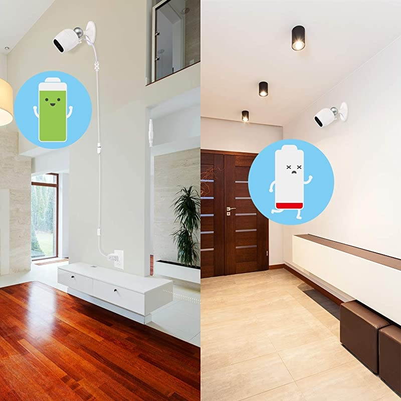 Power Adapter Compatible with Arlo Replace CR123A Weatherproof Outdoor 20 ft 6 m Power Cable Continuously Operate Your Arlo Camera Not Compatible with Arlo Pro and Arlo 2 2 White