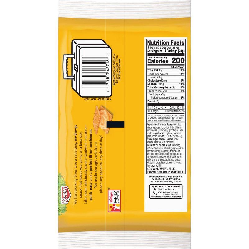 Keebler Cheese & Cheddar Sandwich Crackers 8ct / 1.37oz