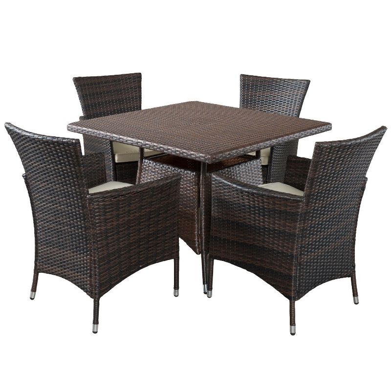 Circi 5pc Outdoor Dining Set - Black and Charcoal - CosmoLiving by Cosmoplitan
