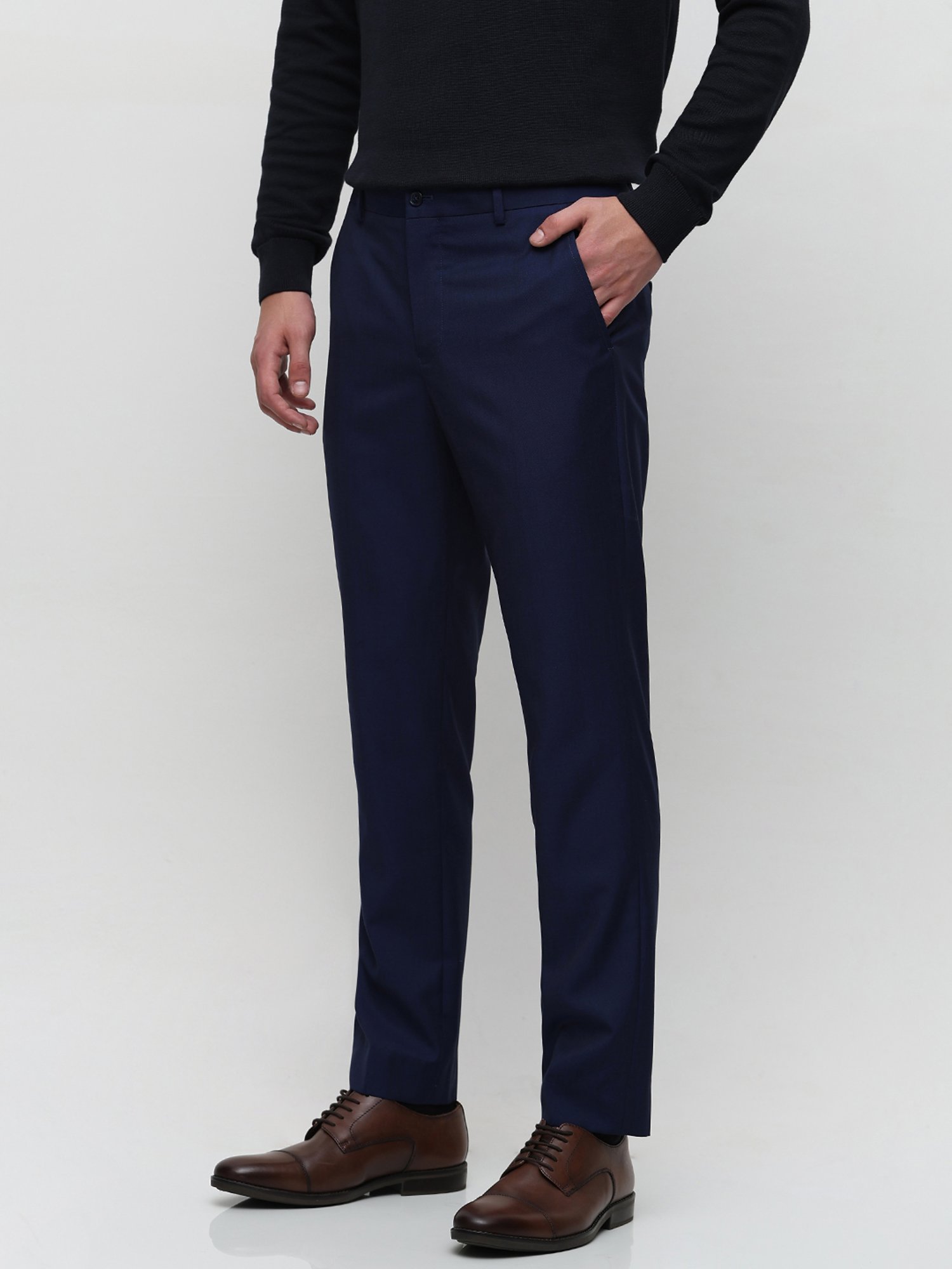 SELECTED HOMME Royal Blue Slim Fit Flat Front Trousers