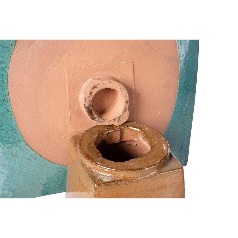 17" Handmade Glazed Ceramic Zen Birdbath Blue - Alfresco Home LLC