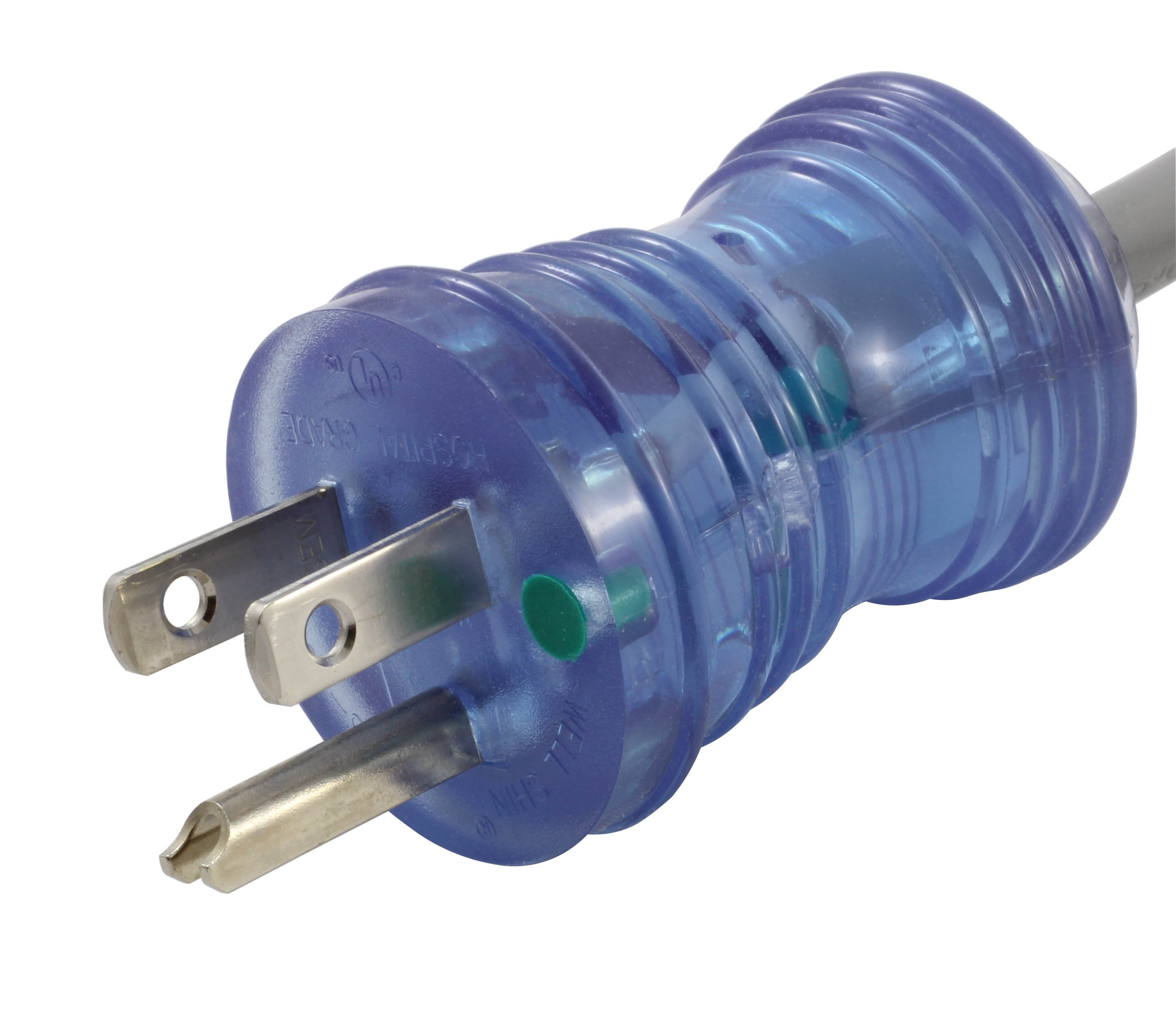 AC WORKS&reg; 10FT. 10 Amp 125 Volt 18/3 Medical/Hospital Grade Power Cord