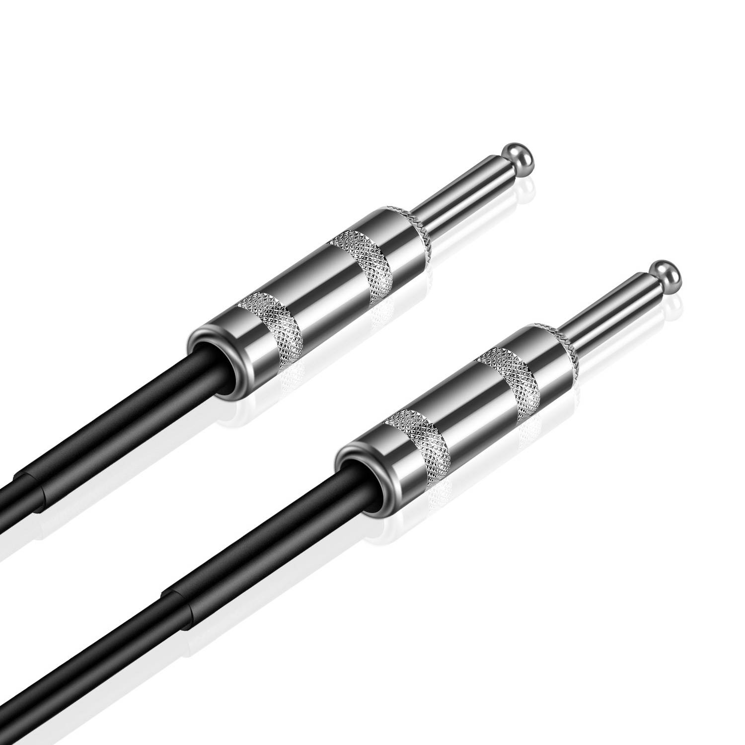 6.35mm Guitar Cable (6FT) 1/4 Inch TS Male 6.35mm Phono Jack Straight Plug Musical Instrument Patch Cable Wire Cord For Electric Bass Guitar, Amplifier Speaker, Electric Mandolin, Line-level Audio