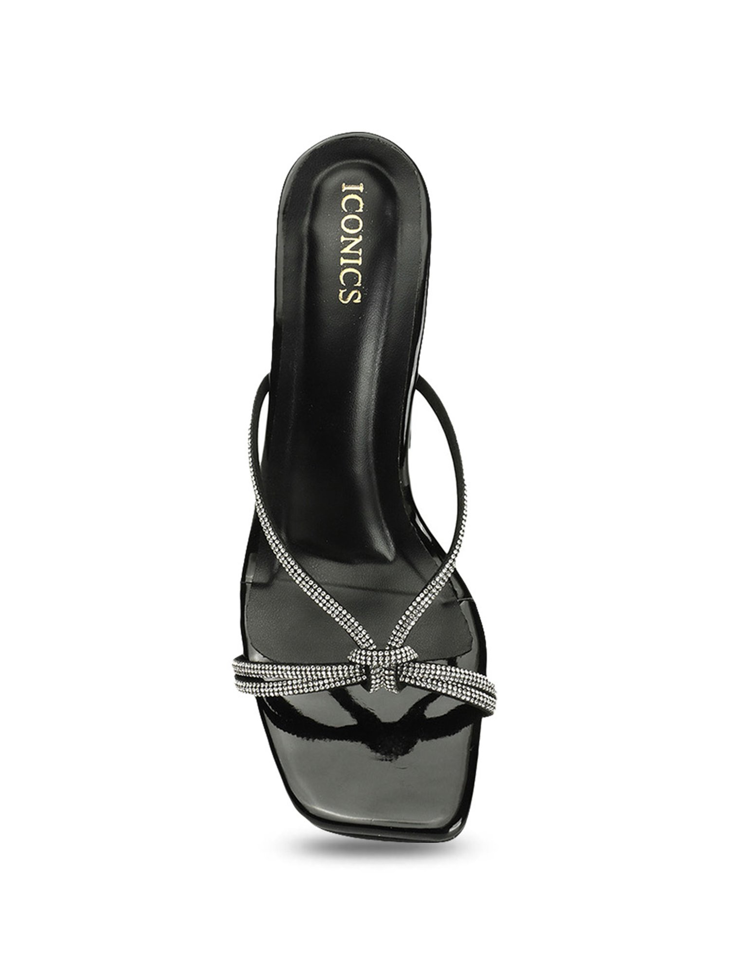 Iconics Women's Black Casual Sandals