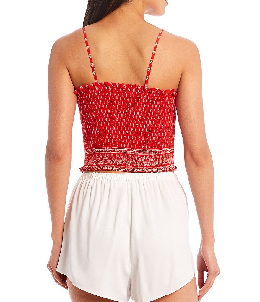 Gianni Bini Woven Sky Sleeveless Sweetheart Coordinating Cropped Blouse