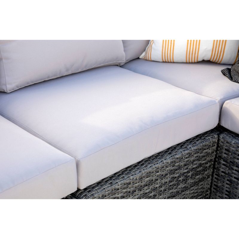 Santa Fe 6pc Outdoor Rattan Sectional Patio Set - Gray - Coaster