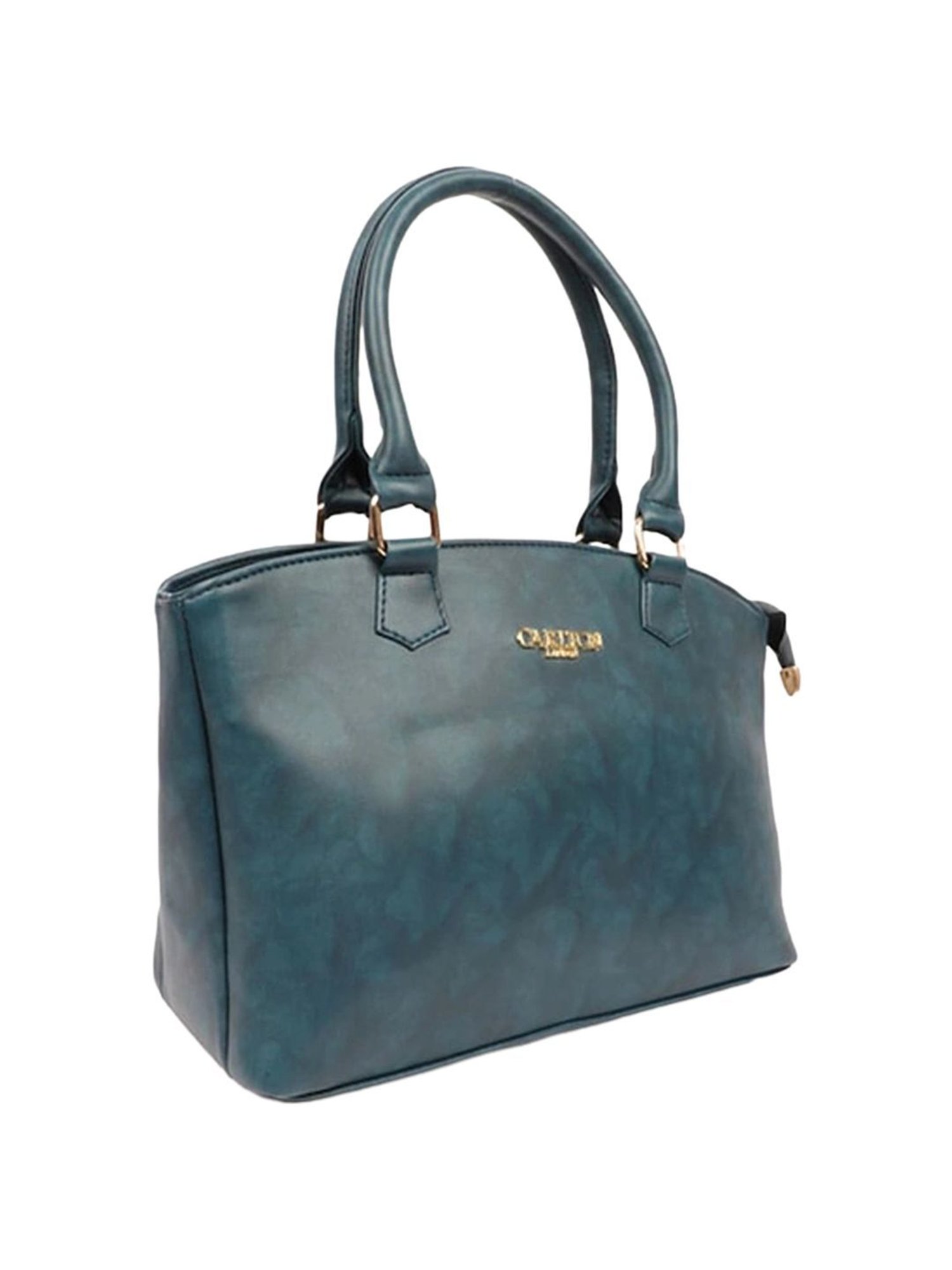 Carlton London Navy Blue Solid Medium Handbag