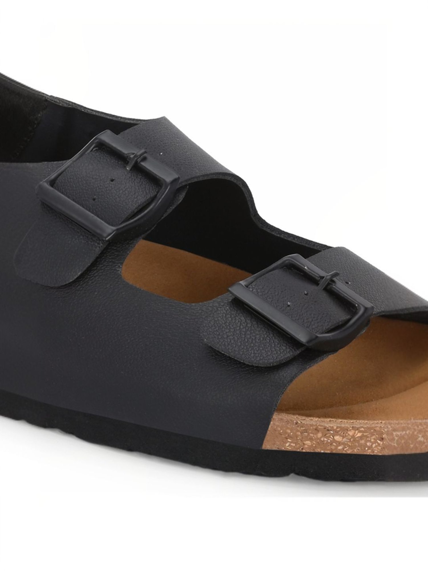 Hoversole Men's Black Cork Back Strap Sandals