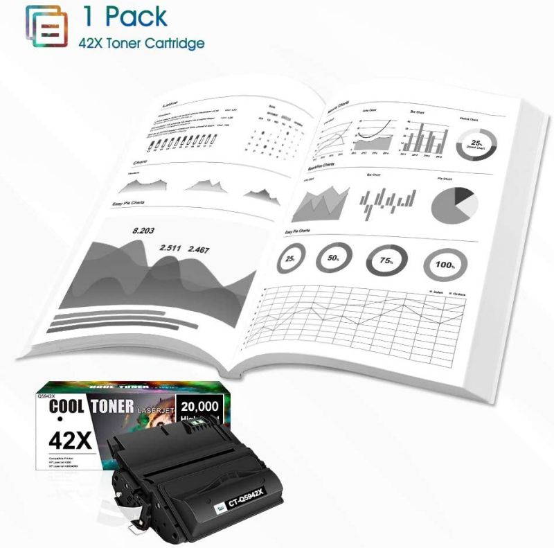 Cool Toner Compatible Toner Cartridge Replacement for HP 42X Q5942X Q1338A Q5942 for HP LaserJet 4250TN 4250N 4250DTN 4350N 4350TN 4350DTN Printer-1PK