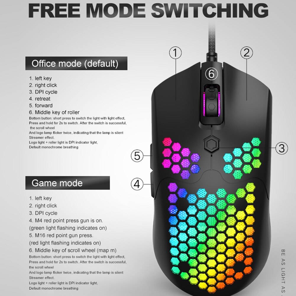 M5 Gaming Mouse 12000 DPI RGB USB Mice for Gamer USB Computer Wried Optical Mice for Computer