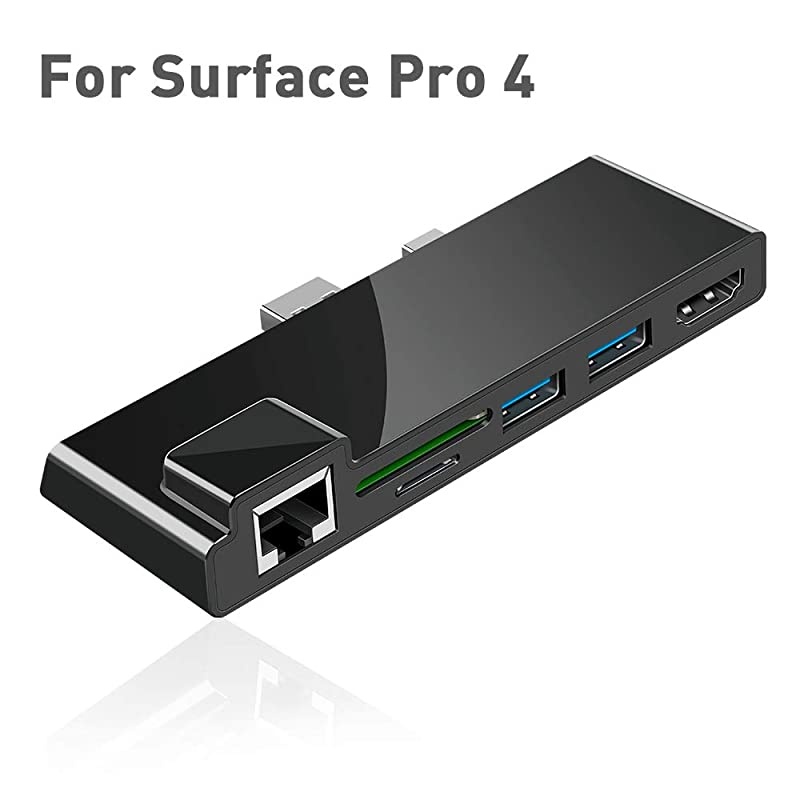 Dock for Surface Pro 456 USB Hub Docking Station with 1000M Ethernet Port 4K HDMI 2 x USB 30 Ports SDMicro SD Card Reader LAN Adapter for The 4thgen Surface Pro 2015