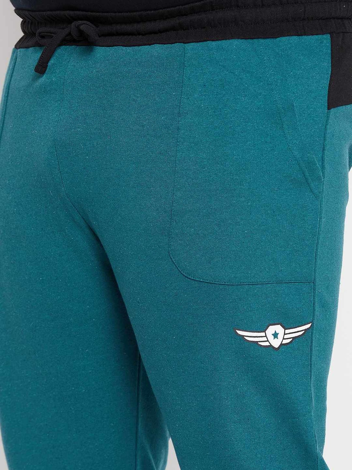 Bigbanana Royal Blue Cotton Regular Fit Colour Block Joggers