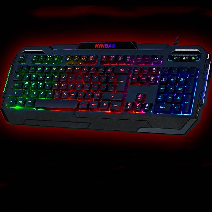 CORN VP-X9  19 Non-Conflicting Keys, Ergonomic Design, Mechanical Feeling  Cool Exterior Breathing Backlit Waterproof USB Wired Silent Typing Keyboard For Office And Game - Black