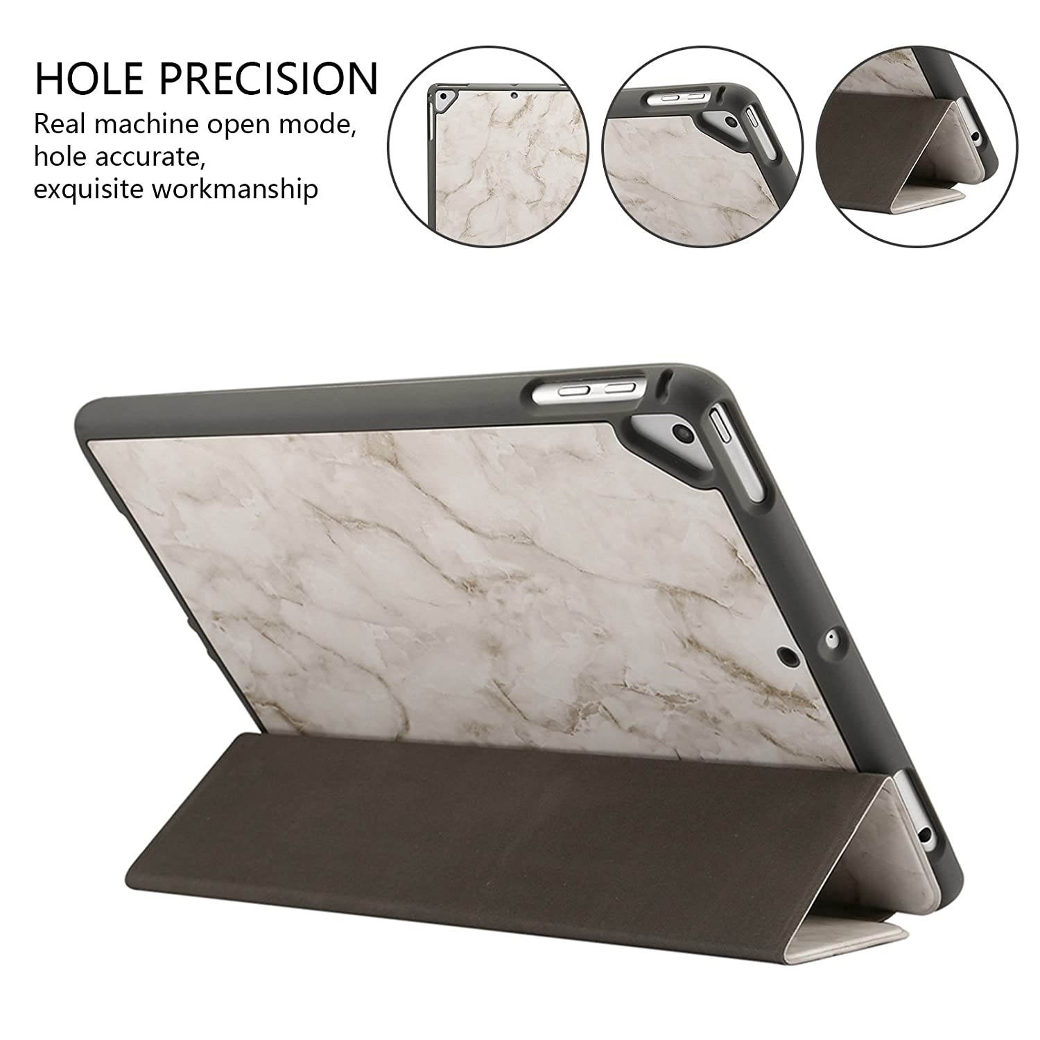 Dteck iPad 9.7 inch 2018 2017/iPad Air 2/iPad Air Case with Pencil Holder,Lightweight Soft TPU Back Trifold Stand Cover with Auto Wake/Sleep for Apple iPad 2018/2017 9.7 Inch,iPad Air 2/1,Gray