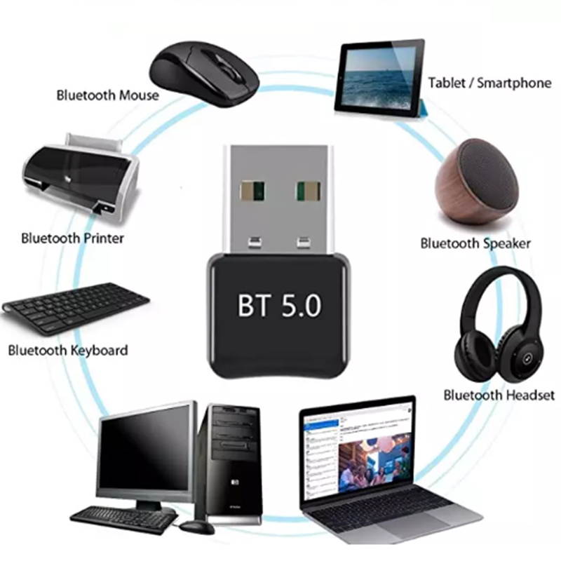 Hannord Wireless USB Bluetooth Adapter 5.0 for Computer Mini Bluetooth Dongle Music Adapter PC Bluetooth Receiver Transmitter Compatible with Windows 7/8/8.1/10