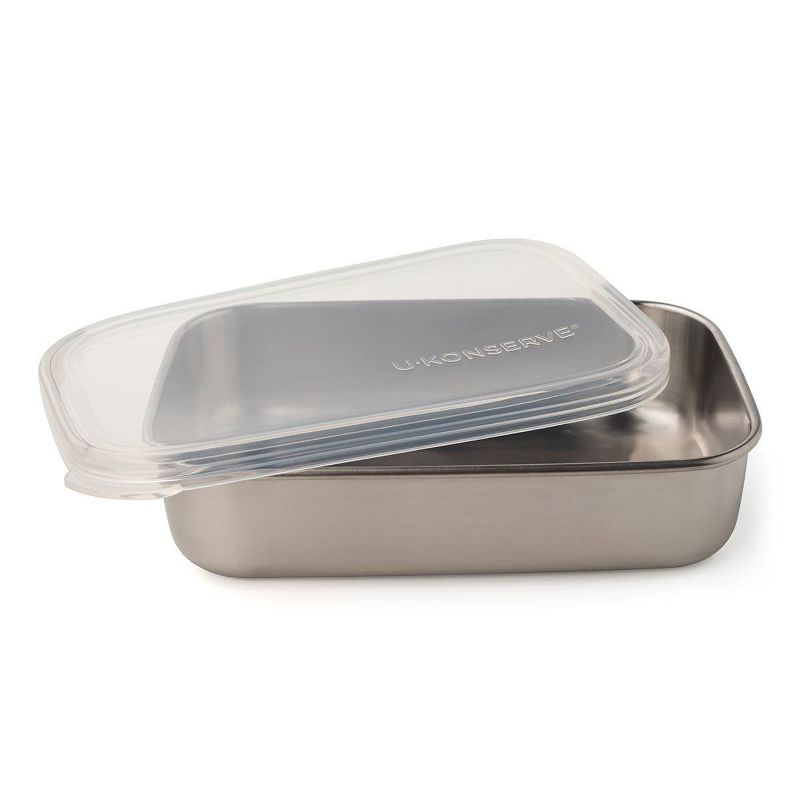 U-Konserve Stainless Steel Food-Storage Container Rectangle 25oz - Clear Silicone Lid
