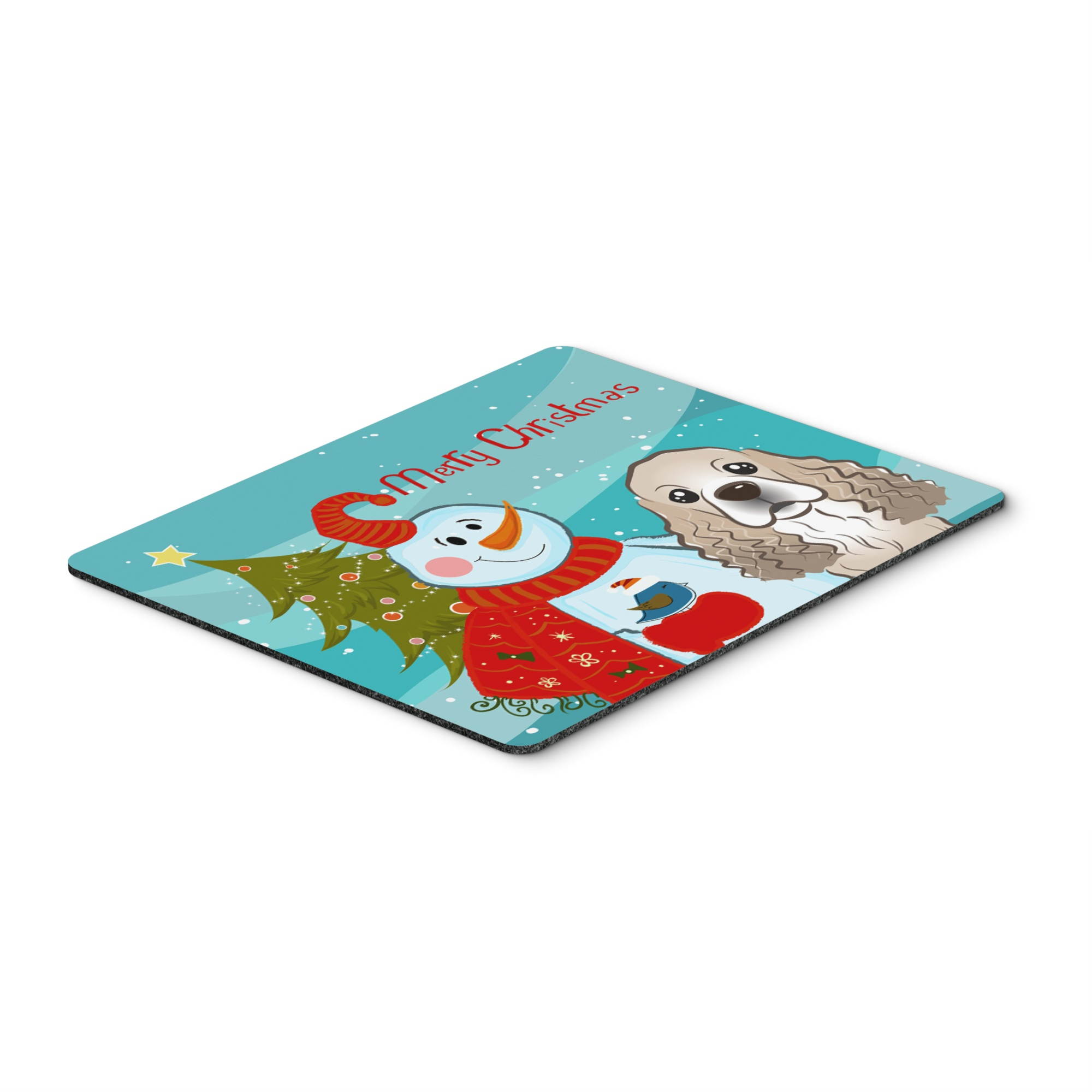 Snowman with Cocker Spaniel Mouse Pad, Hot Pad or Trivet BB1836MP