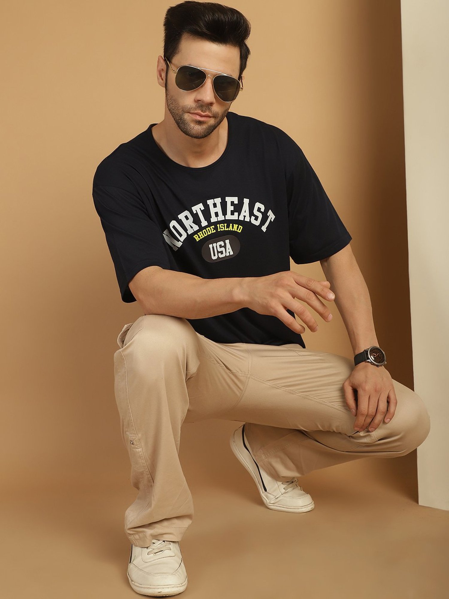 Vimal Jonney Multicolor Regular Fit Printed Crew T-Shirt - Pack of 3